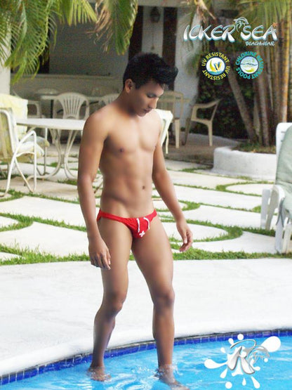 Icker Sea Lifeguard Micro Slip Bikini Bademode Rot COB-13-10