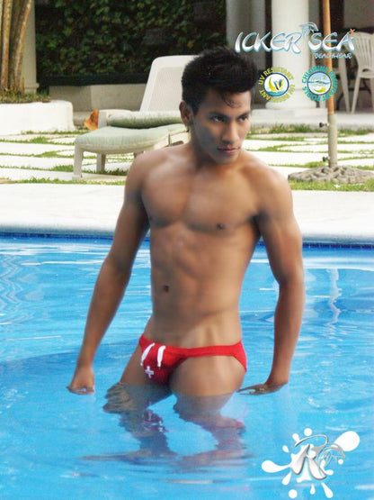 Icker Sea Lifeguard Micro Slip Bikini Bademode Rot COB-13-10