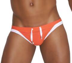 Icker Sea Micro Slip Bikini mit Kontrastbesatz, Orange/Weiß, COB-13-13