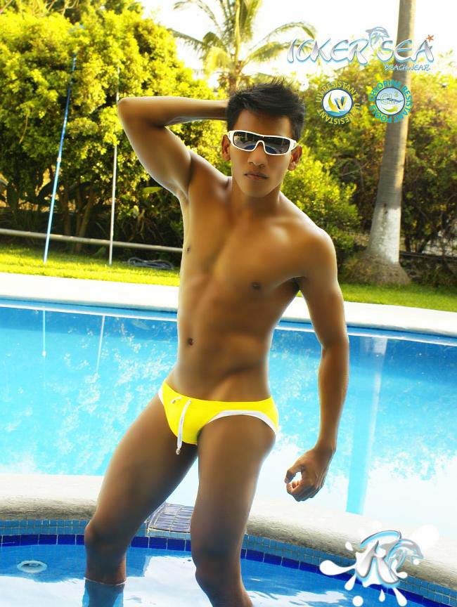 Icker Sea Contrast Trim Micro Slip Bikini Bademode Mango/Weiß COB-13-15