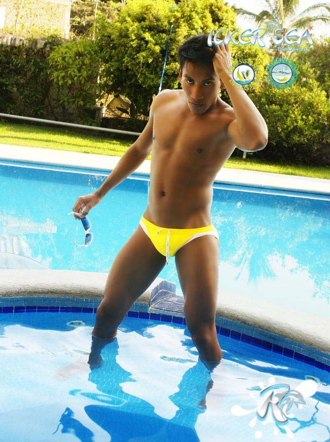 Icker Sea Contrast Trim Micro Slip Bikini Bademode Mango/Weiß COB-13-15