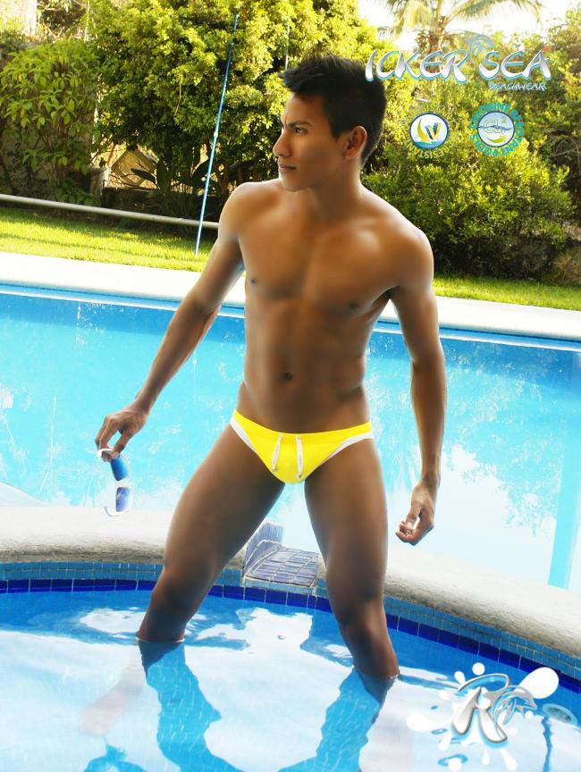 Icker Sea Contrast Trim Micro Slip Bikini Bademode Mango/Weiß COB-13-15