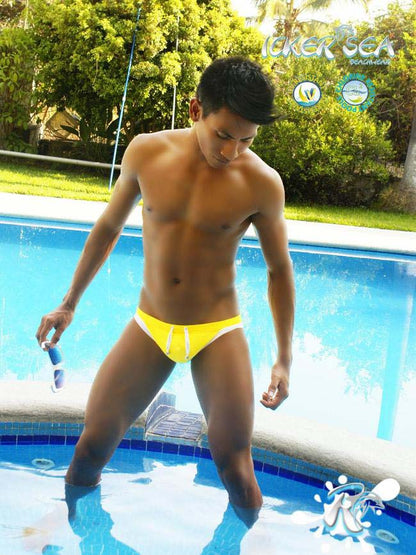 Icker Sea Contrast Trim Micro Slip Bikini Bademode Mango/Weiß COB-13-15