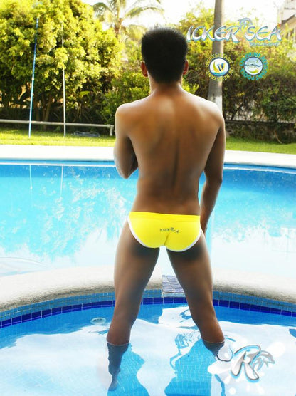 Icker Sea Contrast Trim Micro Slip Bikini Bademode Mango/Weiß COB-13-15