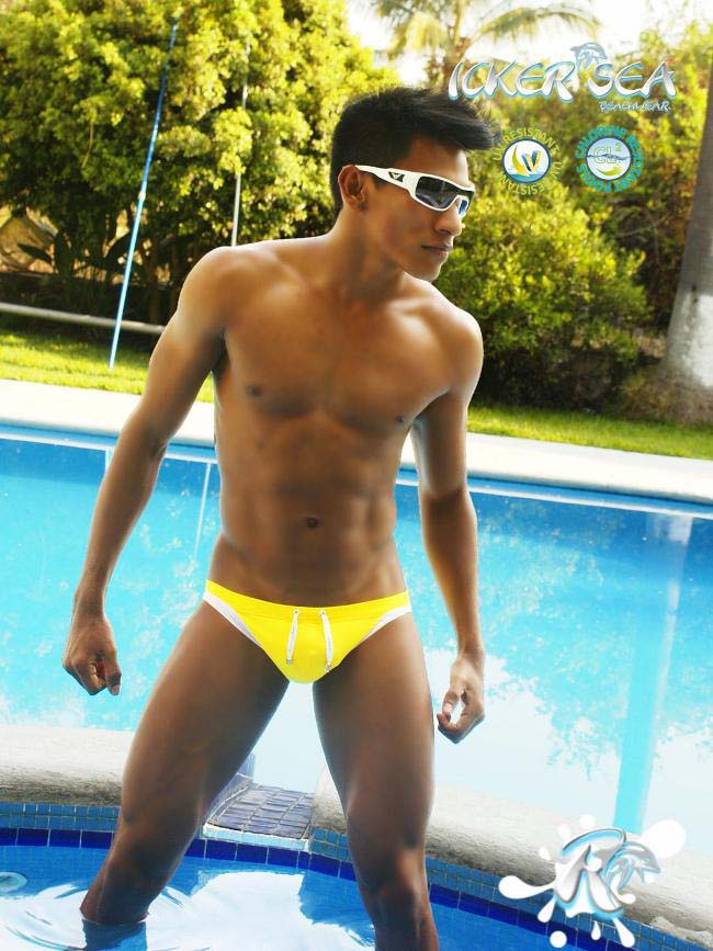 Icker Sea Contrast Trim Micro Slip Bikini Bademode Mango/Weiß COB-13-15