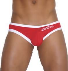 Icker Sea Slip Bikini mit Reißverschluss hinten, rot, COB-13-18