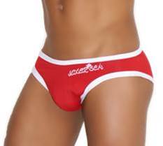 Icker Sea Slip Bikini mit Reißverschluss hinten, rot, COB-13-18