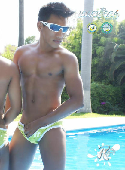 Icker Sea Slip-Bikini mit Reißverschluss vorne, Grün, COB-13-22