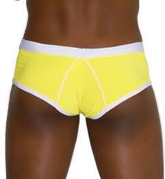 Icker Sea Kontrastbesatz &amp; Ziernähte Frecher Mini-Bikini Bademode Mango/Weiß COB-13-25