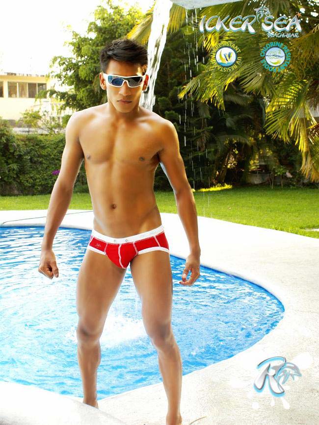 Icker Sea Cord Bikini mit Kontrastbesatz und -nähten, Rot/Weiß, COB-13-32