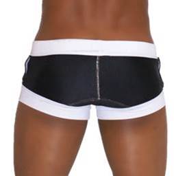 Icker Sea Legs Schnürsenkelbeutel, quadratisch geschnittene Badehose, Schwarz, COB-13-43