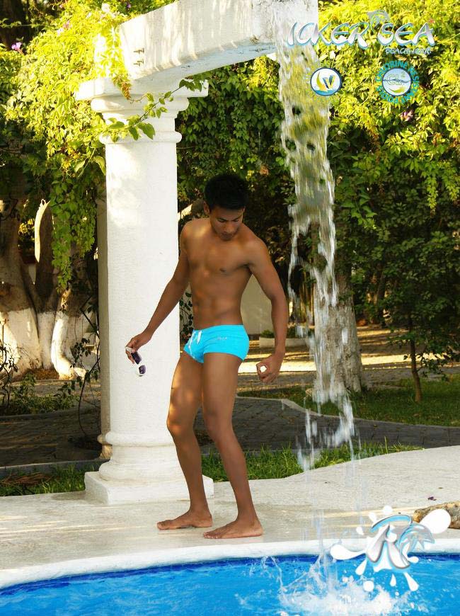 Icker Sea Lifeguard Brazilian Square Cut Badehose Badehose Blau COB-13-46