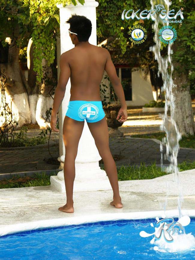 Icker Sea Lifeguard Brazilian Square Cut Badehose Badehose Blau COB-13-46