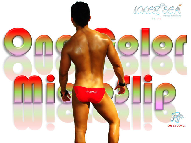 Icker Sea Solid Micro Slip Bikini Bademode Rot COB-14-OCM01