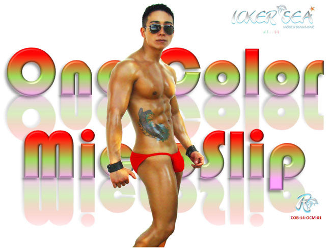 Icker Sea Solid Micro Slip Bikini Bademode Rot COB-14-OCM01