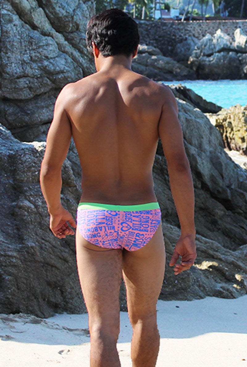 Maillot de bain bikini Icker Sea Letters rose/vert COB-15-01