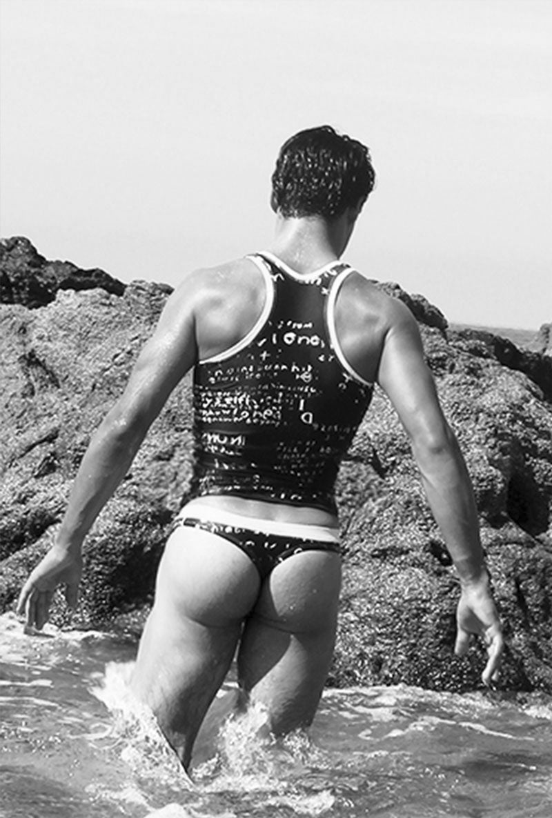 Icker Sea Letters Tanktop T-Shirt Schwarz/Fuchsia COB-15-12