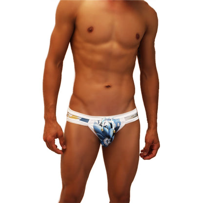 Icker Sea Griechischer Mini-Bikini mit Blumenmuster, Badebekleidung COB-19-02