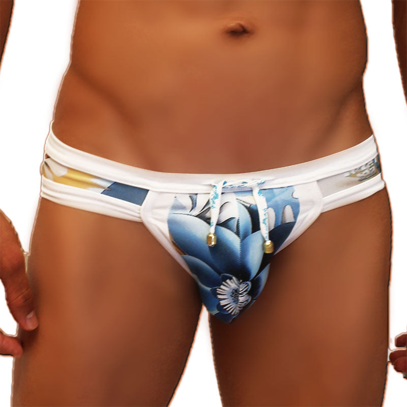 Icker Sea Griechischer Mini-Bikini mit Blumenmuster, Badebekleidung COB-19-02