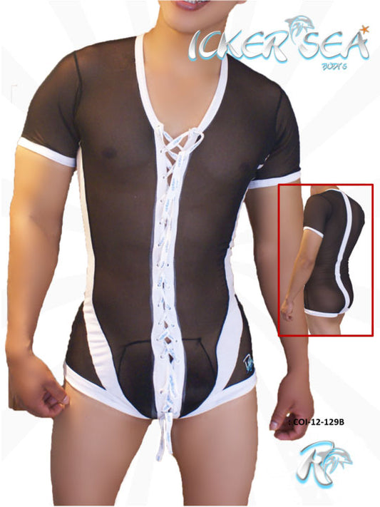 Icker Sea Schnürbody aus Mesh vorne, Schwarz, COI-12-129B