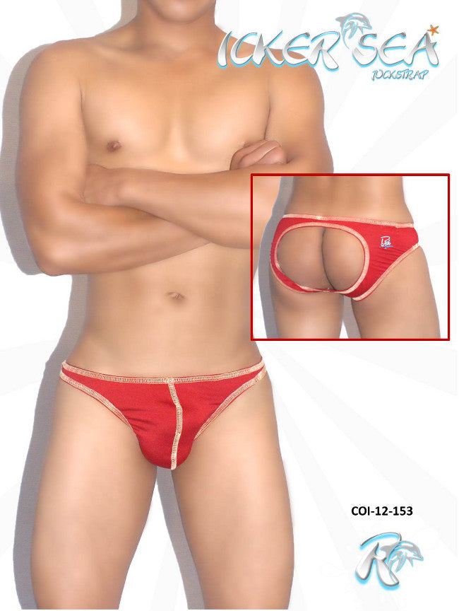 Icker Sea Kontrastnähte Jockstrap Unterwäsche Rot COI-12-153