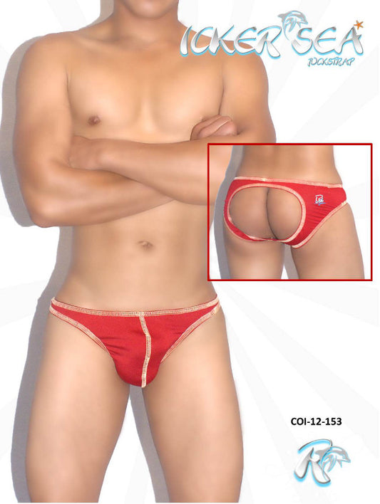Icker Sea Kontrastnähte Jockstrap Unterwäsche Rot COI-12-153