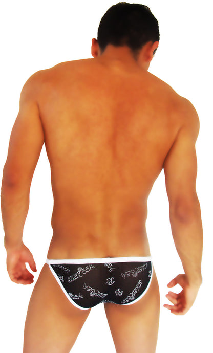 Icker Sea Logo Mesh Microslip Bikini Unterwäsche Schwarz/Weiß COI-14-02