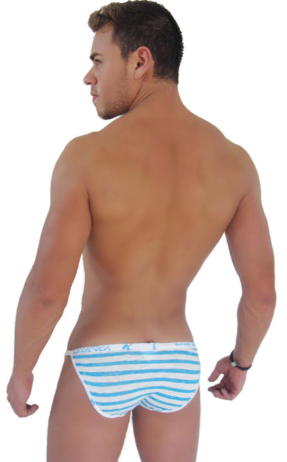 Icker Sea Sailor Stripe Logo Trim Clip Microslip Bikini Unterwäsche COI-14-18