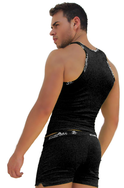 Icker Sea Logo Trim Kiss My Ass Tank Top T-Shirt Schwarz COI-14-BLACK-09