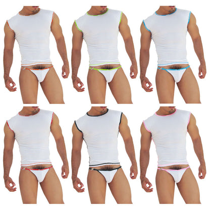 Icker Sea [6er-Pack] Fresh Dots Logo Trim Microslip Bikini-Unterwäsche, verschiedene Farben COI-14-FD-03-PACK