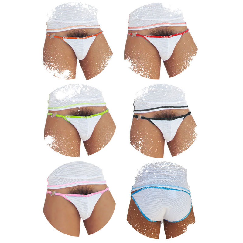Icker Sea [6er-Pack] Fresh Dots Logo Trim Microslip Bikini-Unterwäsche, verschiedene Farben COI-14-FD-03-PACK