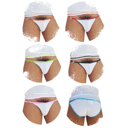 Icker Sea [6er-Pack] Fresh Dots Logo Trim Microslip Bikini-Unterwäsche, verschiedene Farben COI-14-FD-03-PACK