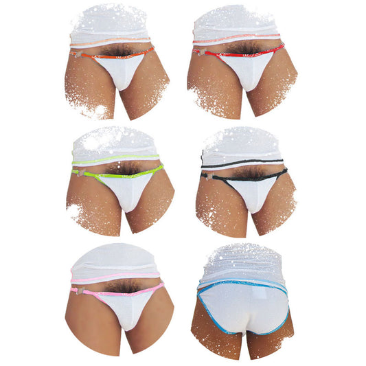 Icker Sea [6er-Pack] Fresh Dots Logo Trim Microslip Bikini-Unterwäsche, verschiedene Farben COI-14-FD-03-PACK