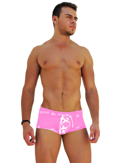 Icker Sea Boxershorts mit Logo-Besatz und Spitzenfront, rosa, COI-14-PINK-07