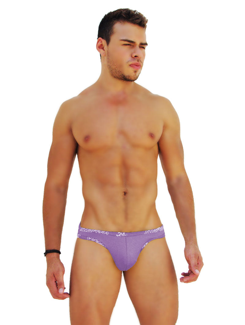 Icker Sea Logo Trim Kiss My Ass Slip Bikini Unterwäsche Lila COI-14-PURPLE-02