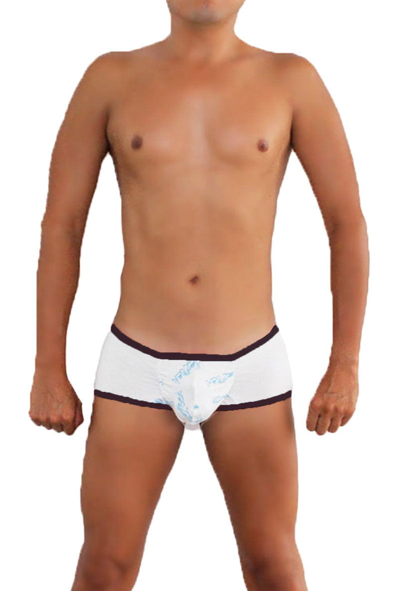Icker Sea Logo Pouch Contrast Trim Mini Boxer Brief Unterwäsche Weiß/Schwarz COI-16-08N