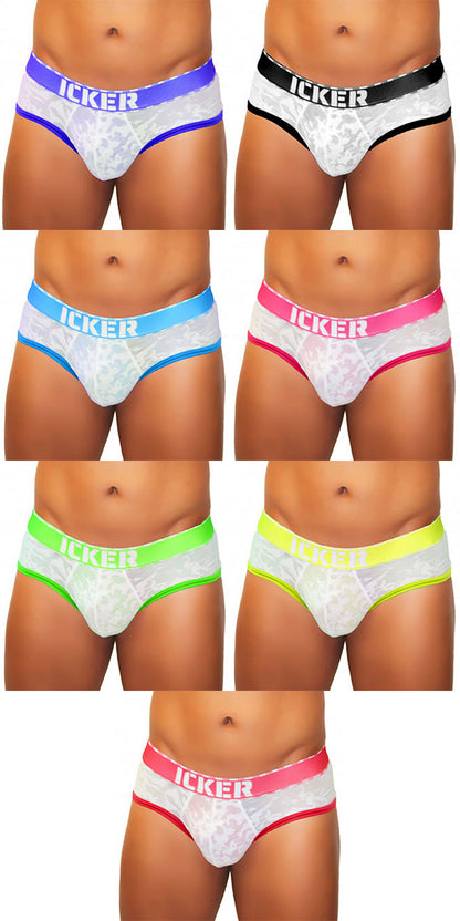 Icker Sea [8 Pack] Acid Mesh Piping Brief Underwear COI-21-02
