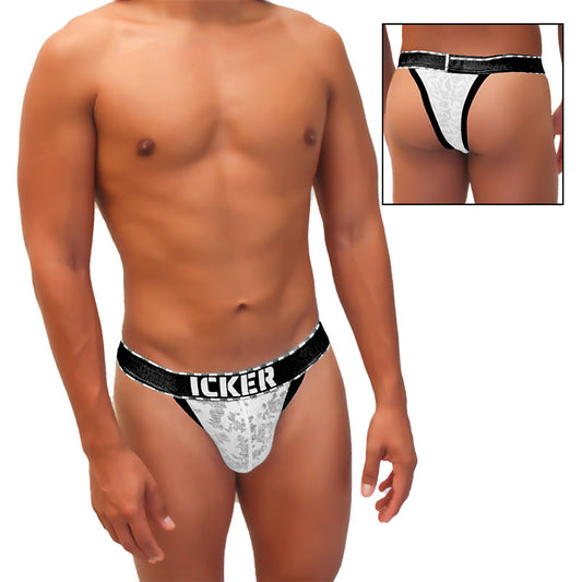 Icker Sea Acid Mesh Piping Cheeky Tanga Bikini Underwear Black COI-21-03