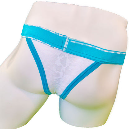 Icker Sea Acid Mesh Piping Cheeky Tanga Bikini Unterwäsche Blau COI-21-03