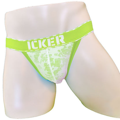 Icker Sea Acid Mesh Piping Cheeky Tanga Bikini Unterwäsche Grün COI-21-03