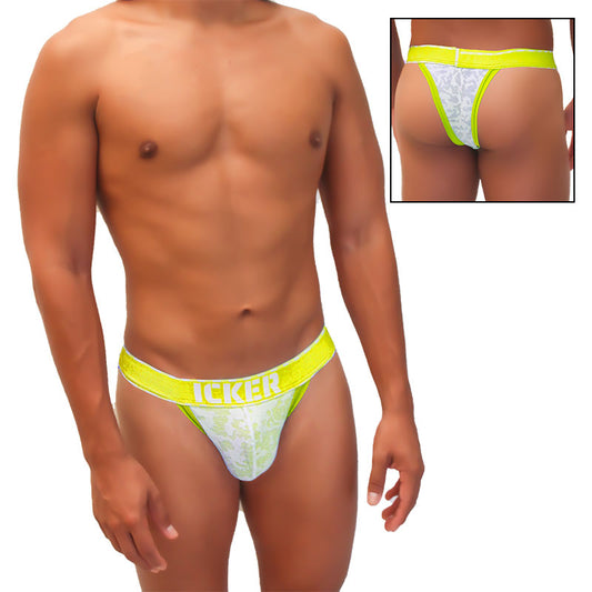 Icker Sea Acid Mesh Piping Cheeky Tanga Bikini Underwear Mango COI-21-03
