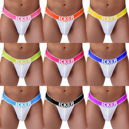 Icker Sea [10 Pack] Mesh Contrast Jock Strap Underwear COI-21-06
