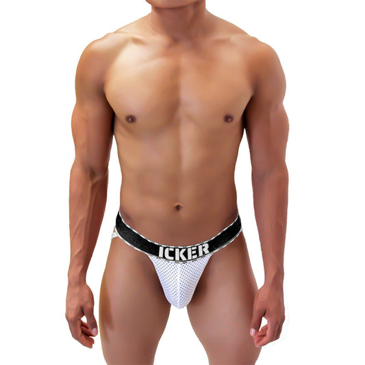 Icker Sea Mesh Contrast Jock Strap Underwear Black COI-21-06