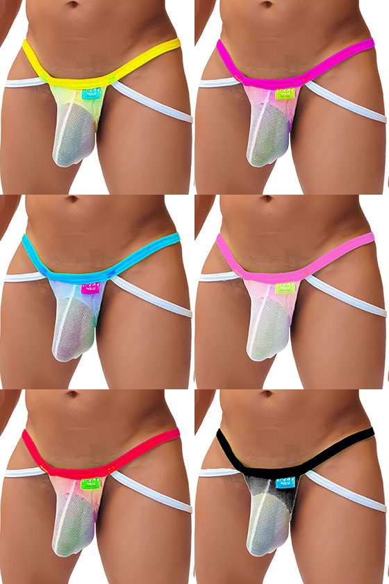 Icker Sea [7 Pack] Fruitful Enhancement Mesh Jock Strap Underwear COI-21-13