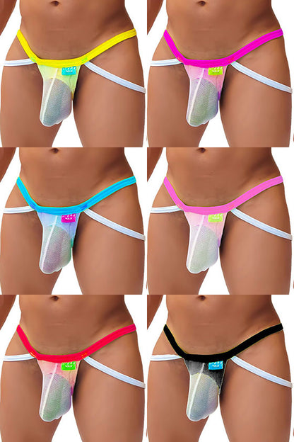 Icker Sea [7 Pack] Fruitful Enhancement Mesh Jock Strap Underwear COI-21-13