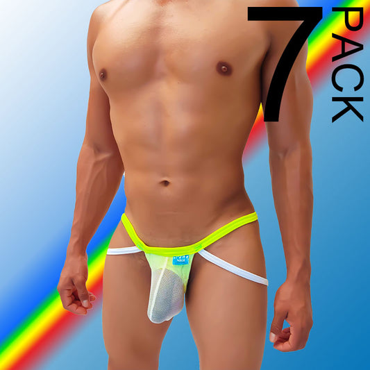Icker Sea [7 Pack] Fruitful Enhancement Mesh Jock Strap Underwear COI-21-13