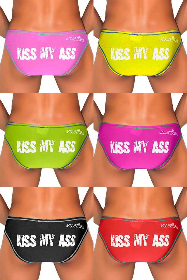 Icker Sea [7 Pack] Kiss My Ass Contrast Stitching Bikini Underwear COI-22-02
