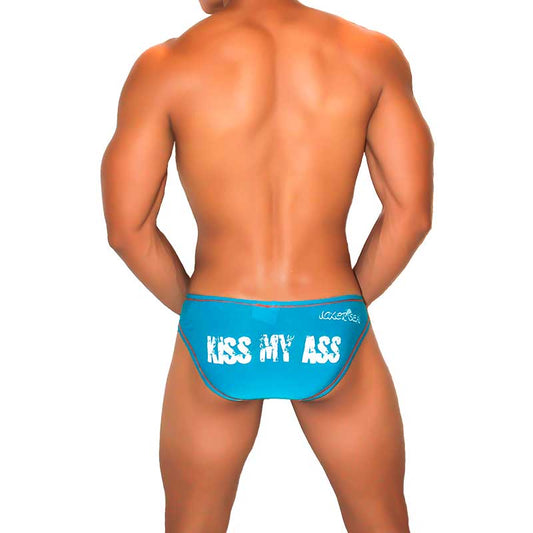 Icker Sea Kiss My Ass Contrast Stitching Bikini Underwear Blue COI-22-02