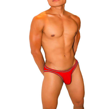 Icker Sea Kiss My Ass Bikini-Unterwäsche mit Kontrastnähten, Rot, COI-22-02