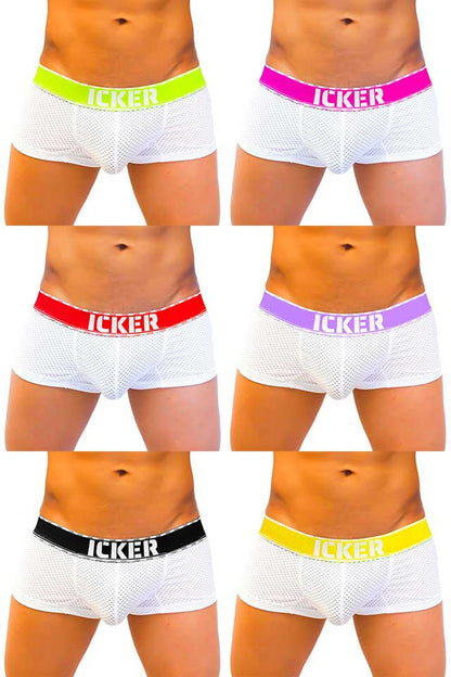 Icker Sea [7 Pack] Mesh Contrast Boxer Brief Underwear COI-22-04